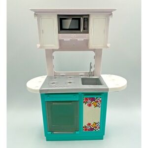 Barbie The Pioneer Woman Kitchen Stove Sink Microwave Cabinets only Playset